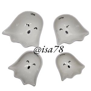 Whimsical Cupboard HALLOWEEN White Ghosts 4 Nesting Measuring Cups.